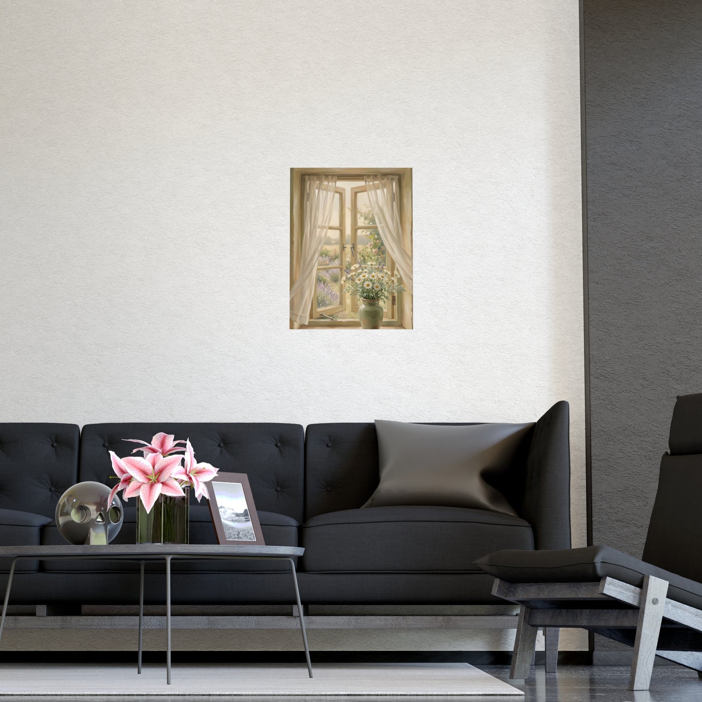 Gemini 04 framed on a cream wall in a living room, 12x16 in print
