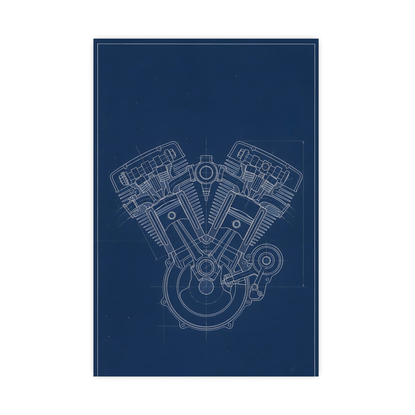 V-Twin Engine — v-twin engine, 18x24 in print