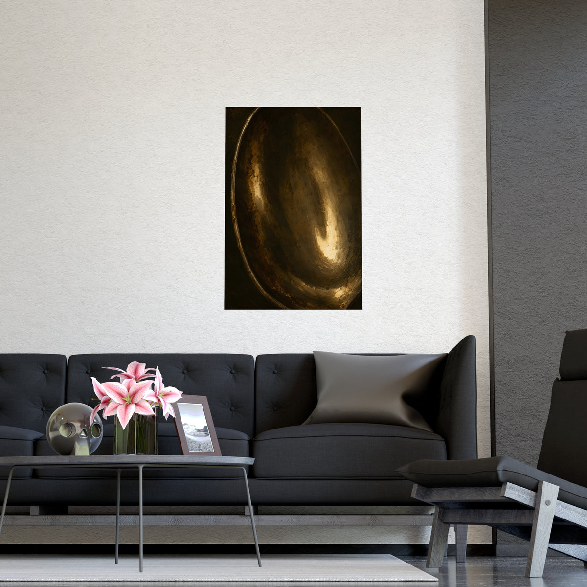Tarnished Silver — tarnished silver, shown framed on a wall