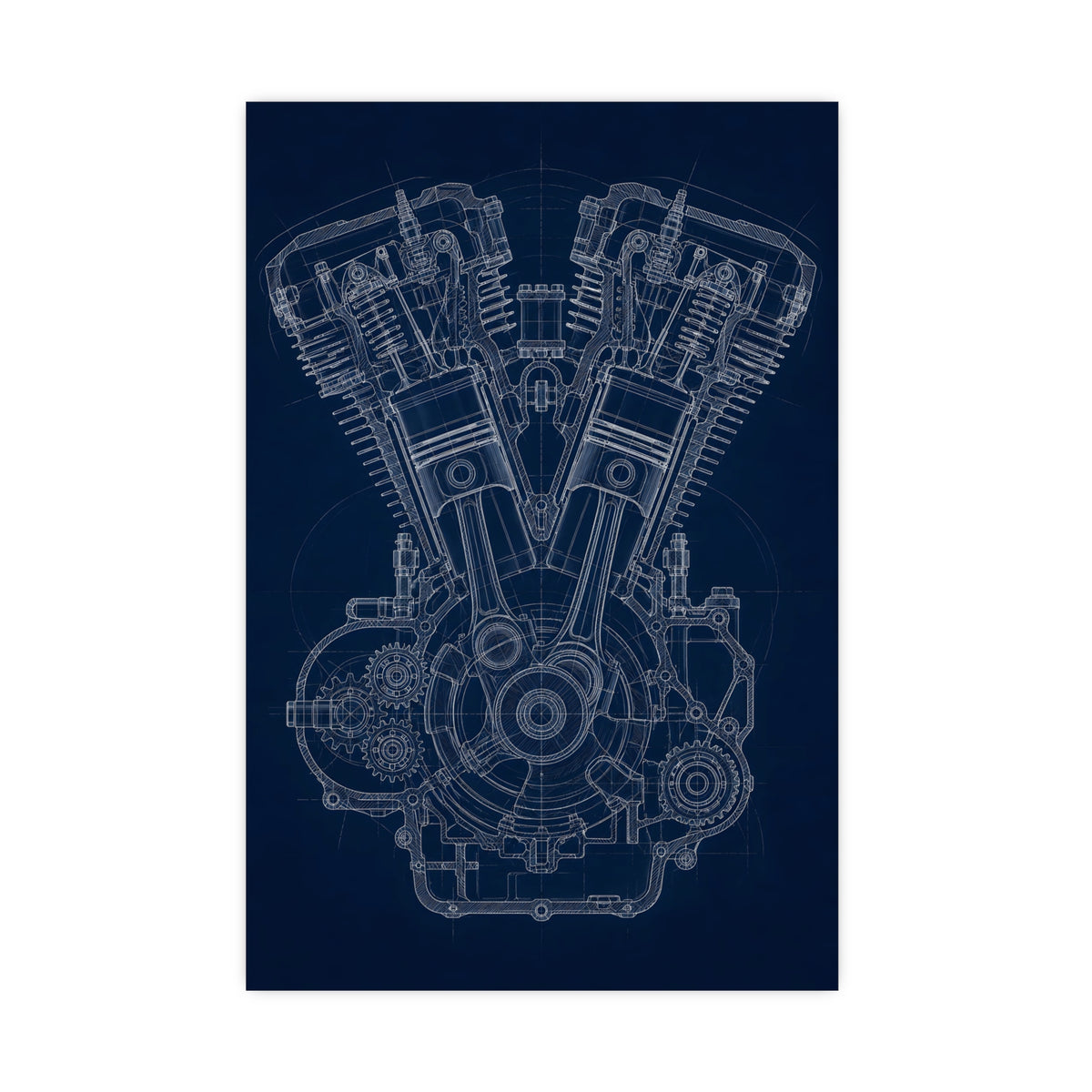 V-Twin Engine — v-twin engine, 16x24 in print