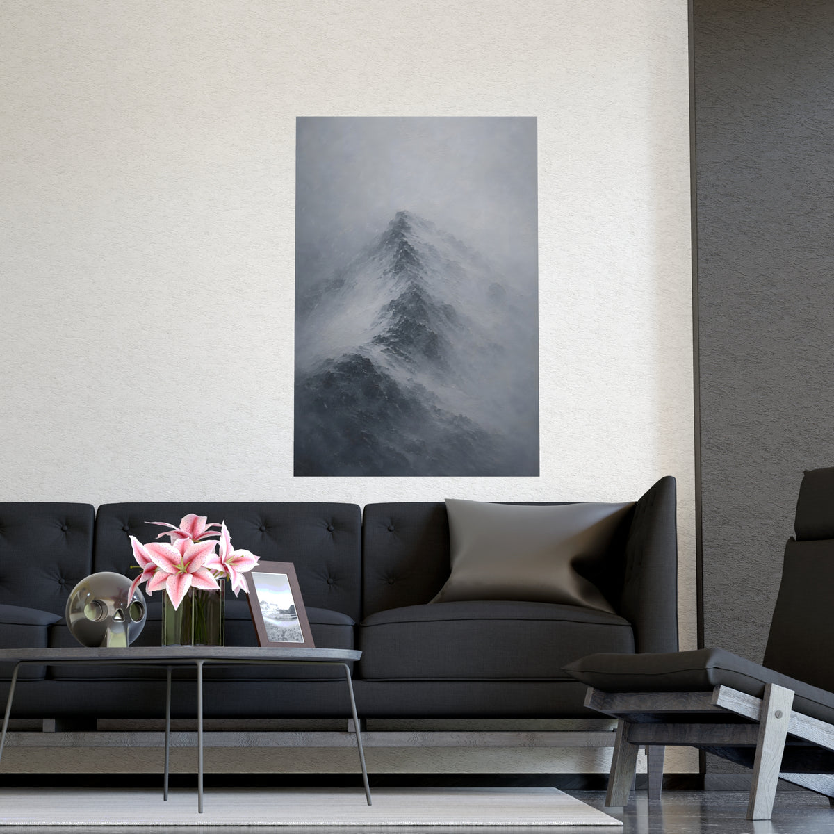Through the Snow — through the snow, shown framed on a wall