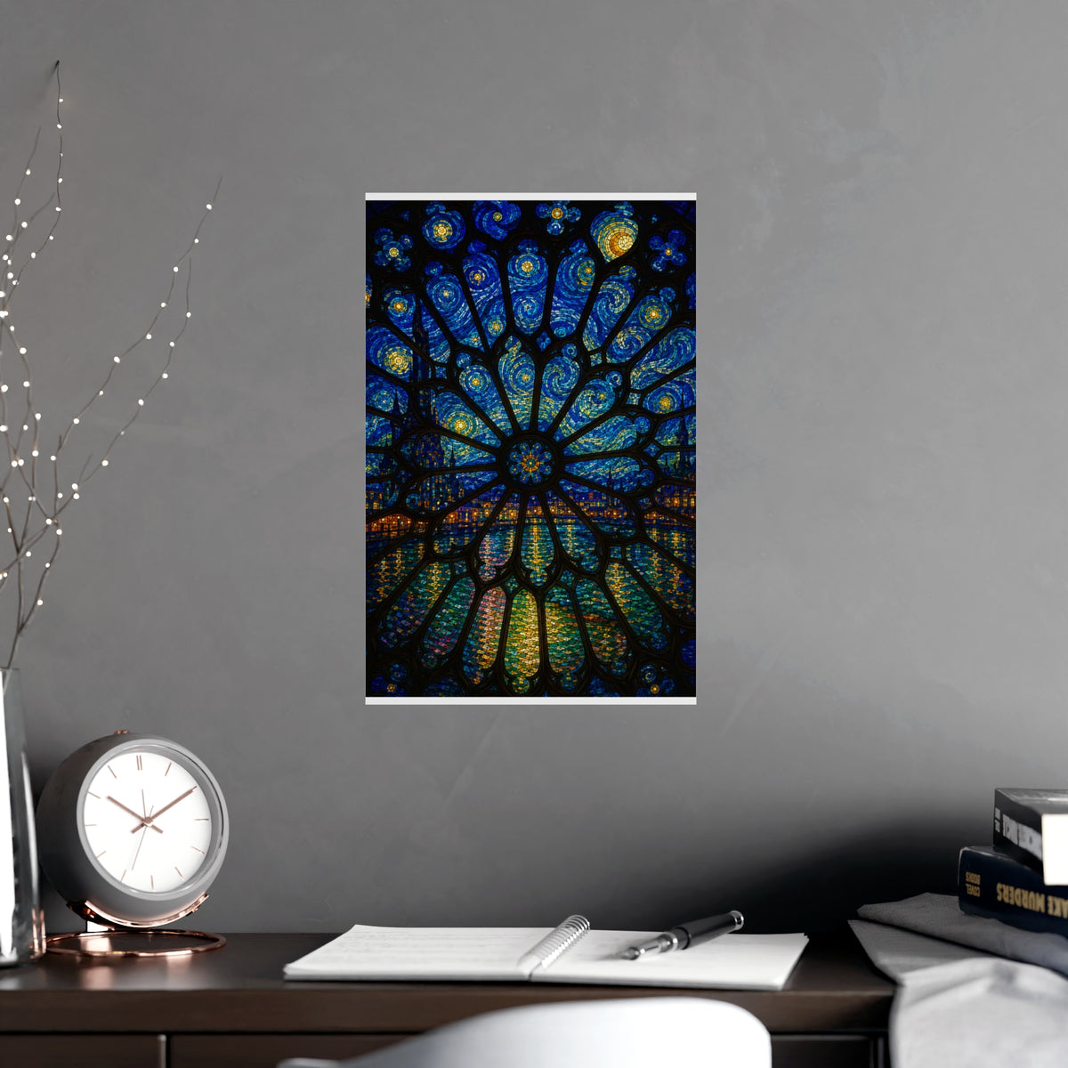 Rose Window — rose window, shown framed on a wall