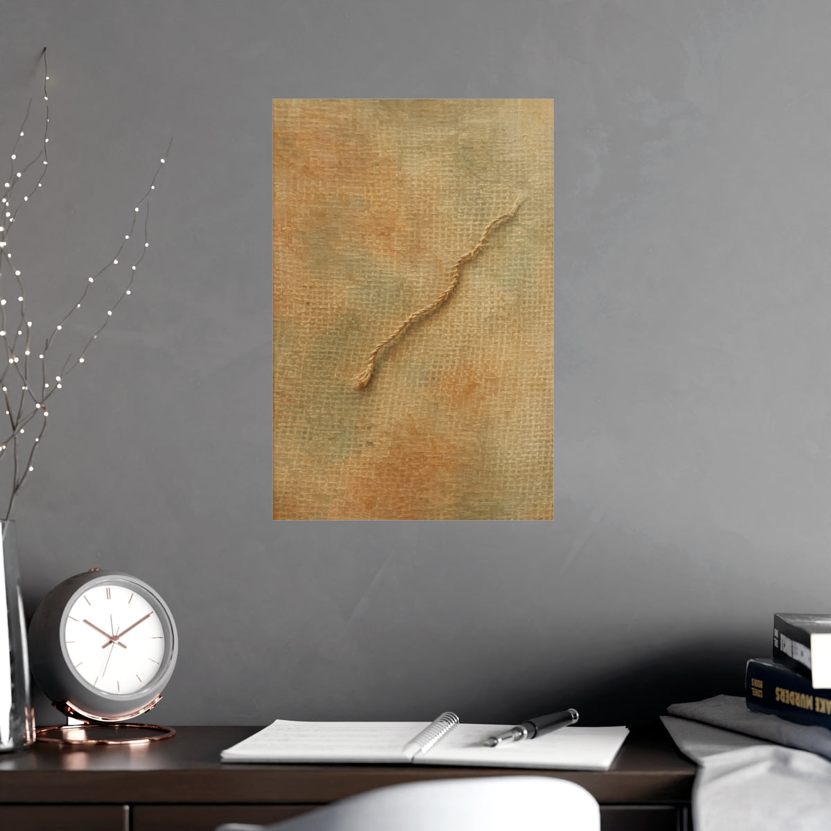 One Loose Thread — one loose thread, shown framed on a wall