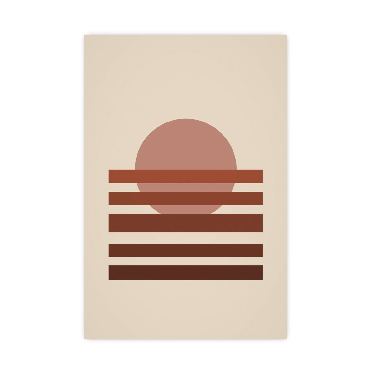 Muted 70s Sunset Landscape Wall Art — sunset landscape in a muted 70s palette, 16x24 in print