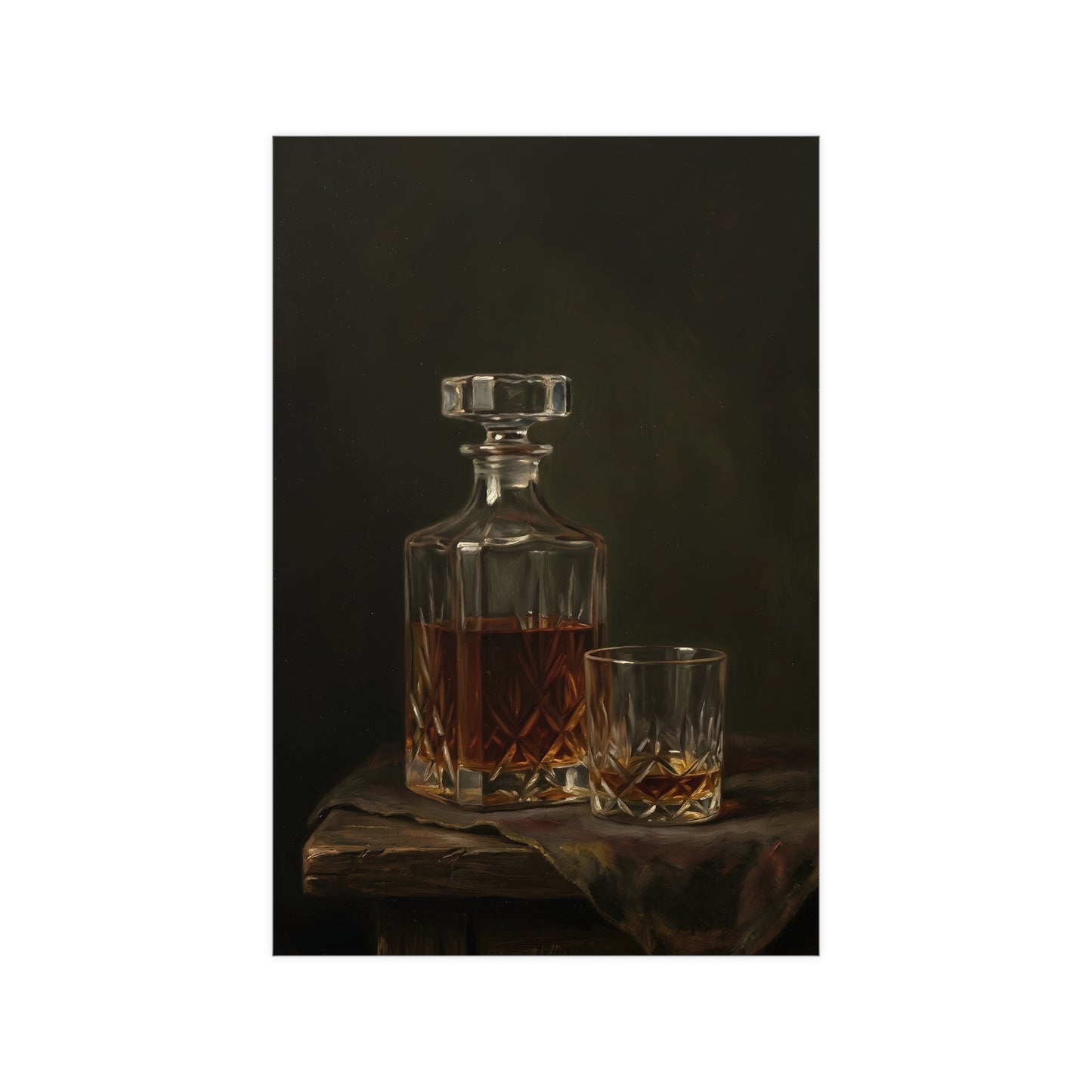Decanter and Glass — decanter and glass, 12x16 in print