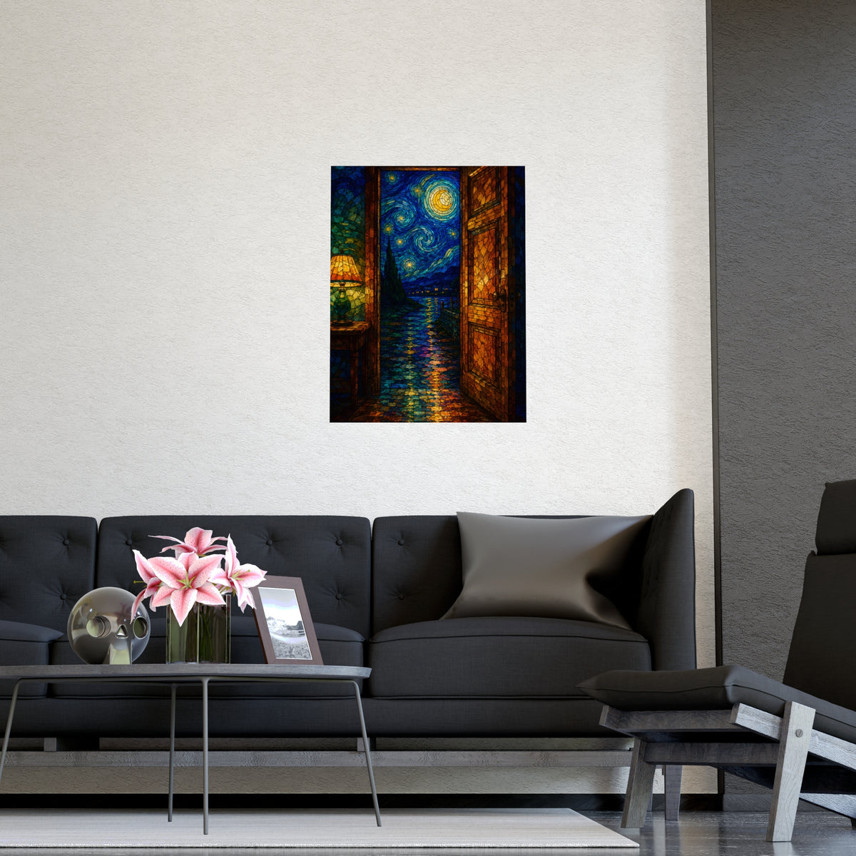 Out through the Door — out through the door, shown framed on a wall
