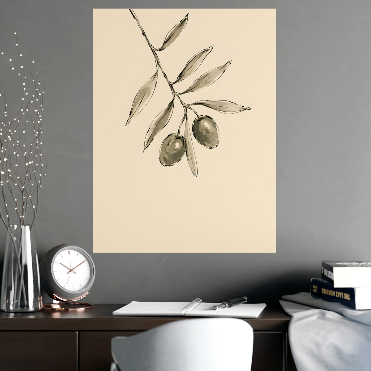 Olive Branch — olive branch, shown framed on a wall
