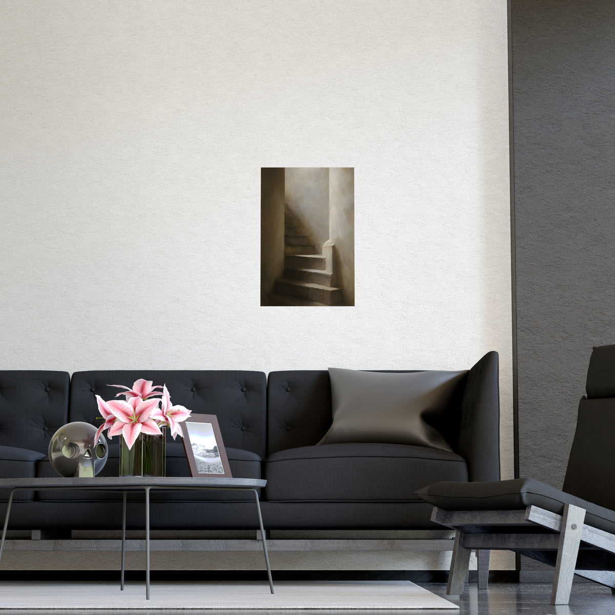 Stone Stair — stone stair, shown framed on a wall