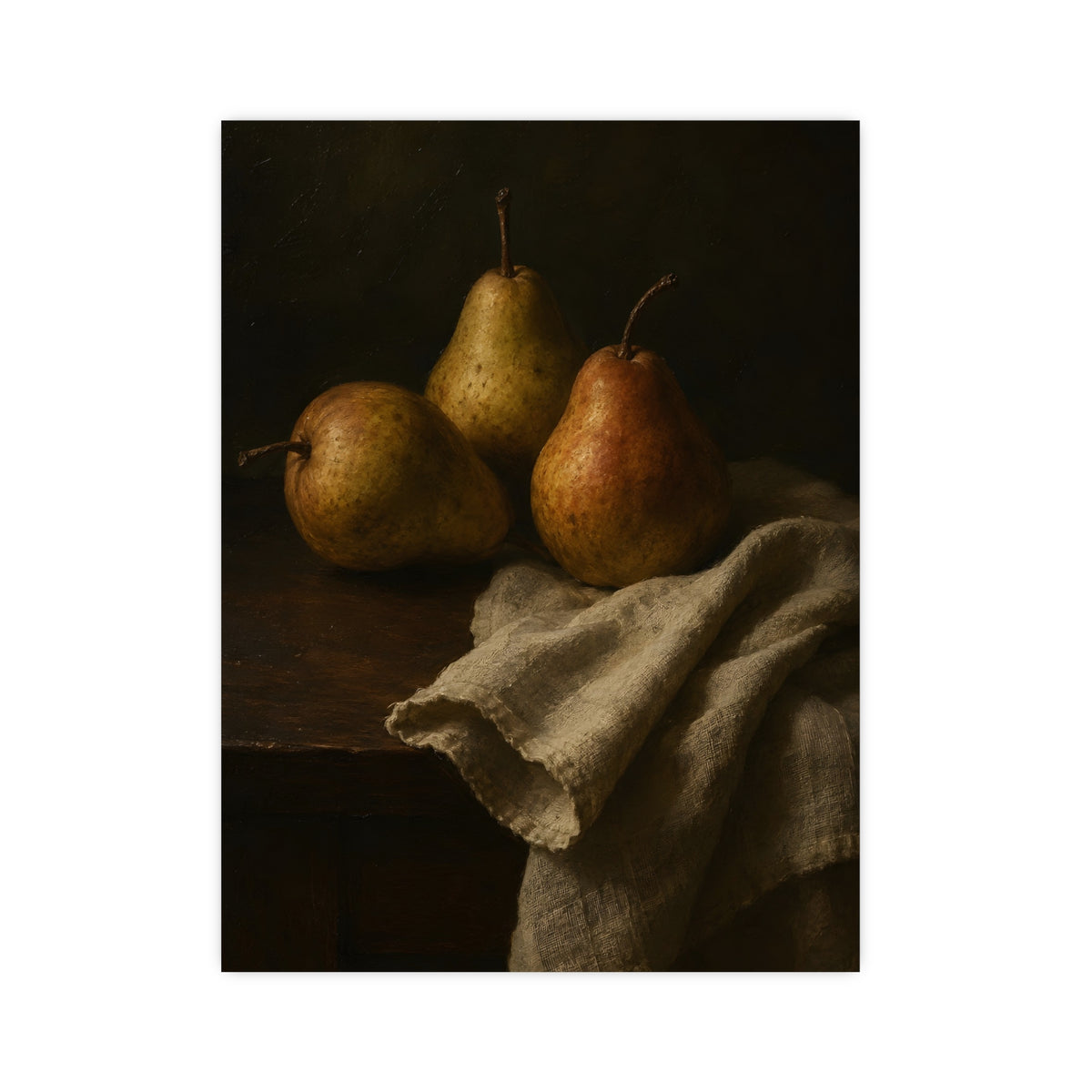 Three Pears — three pears, 12x16 in print