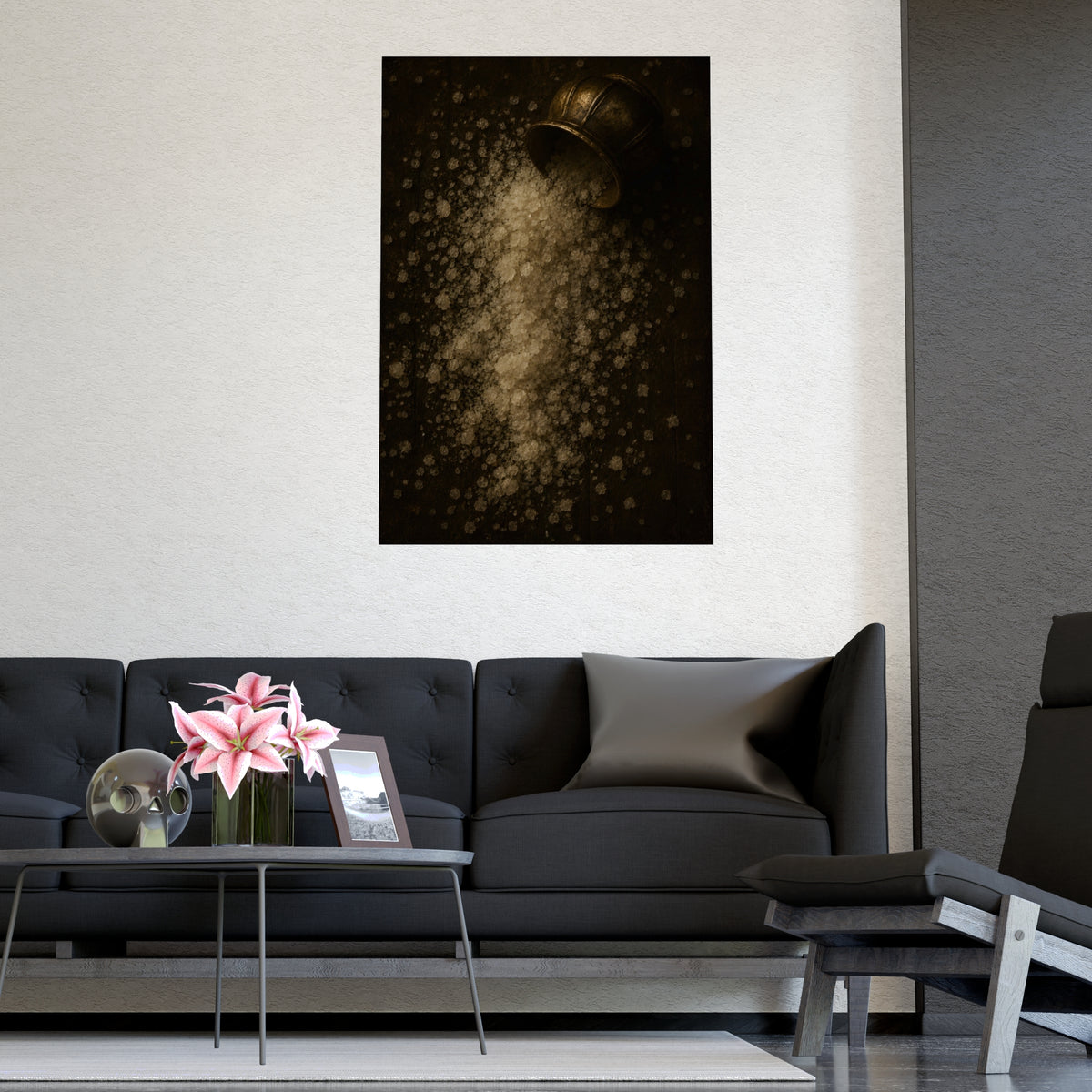 Salt, Spilled — salt, spilled, shown framed on a wall