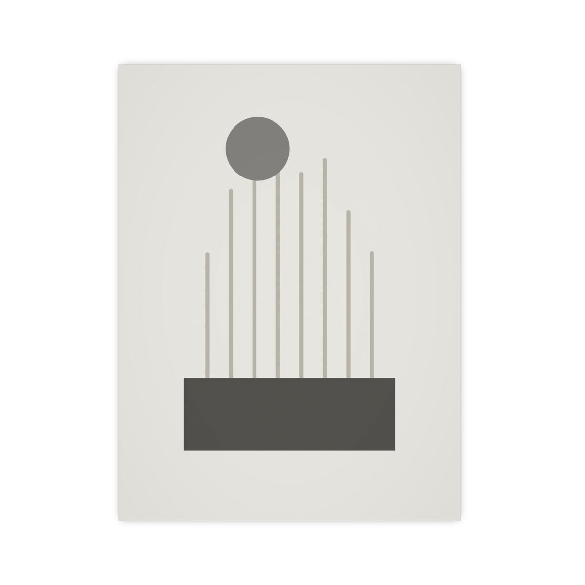 Charcoal Cream Lines Wall Art — lines in a charcoal cream palette, 12x16 in print