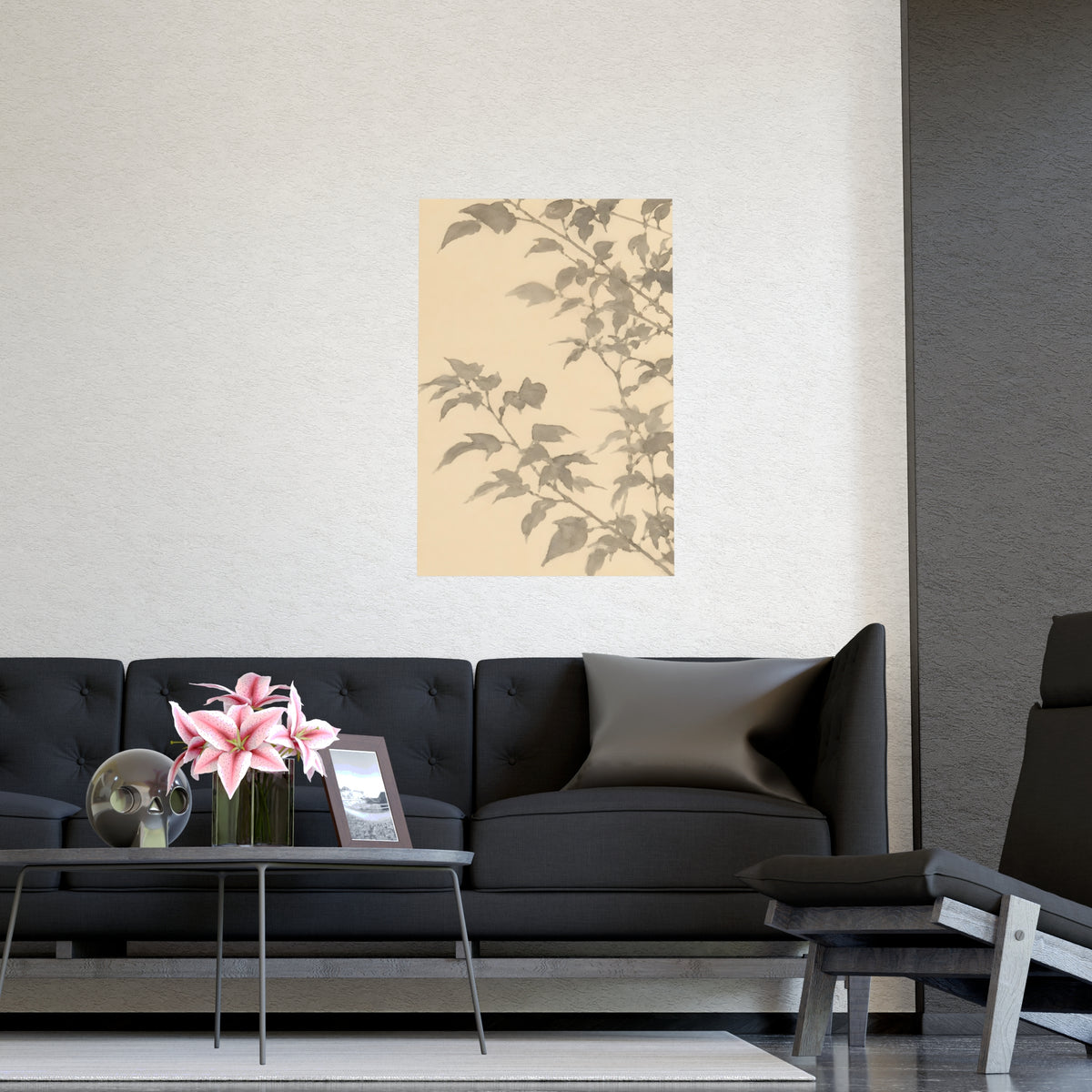 Leaf Shadow — leaf shadow, shown framed on a wall