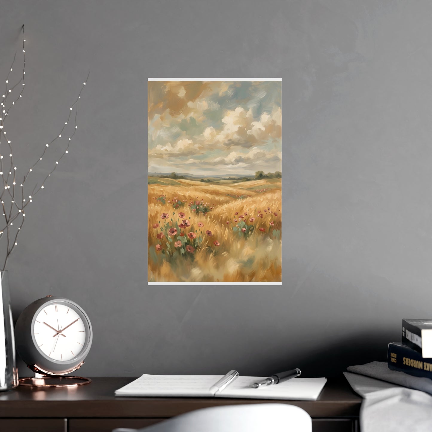 Coquelicots dans les blés | Affiche Murale Romantique | Peinture