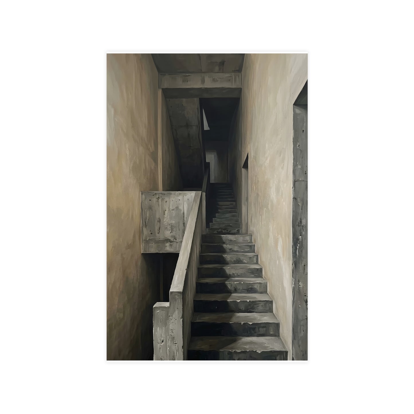 Concrete Stairwell — concrete stairwell, 11x17 in print