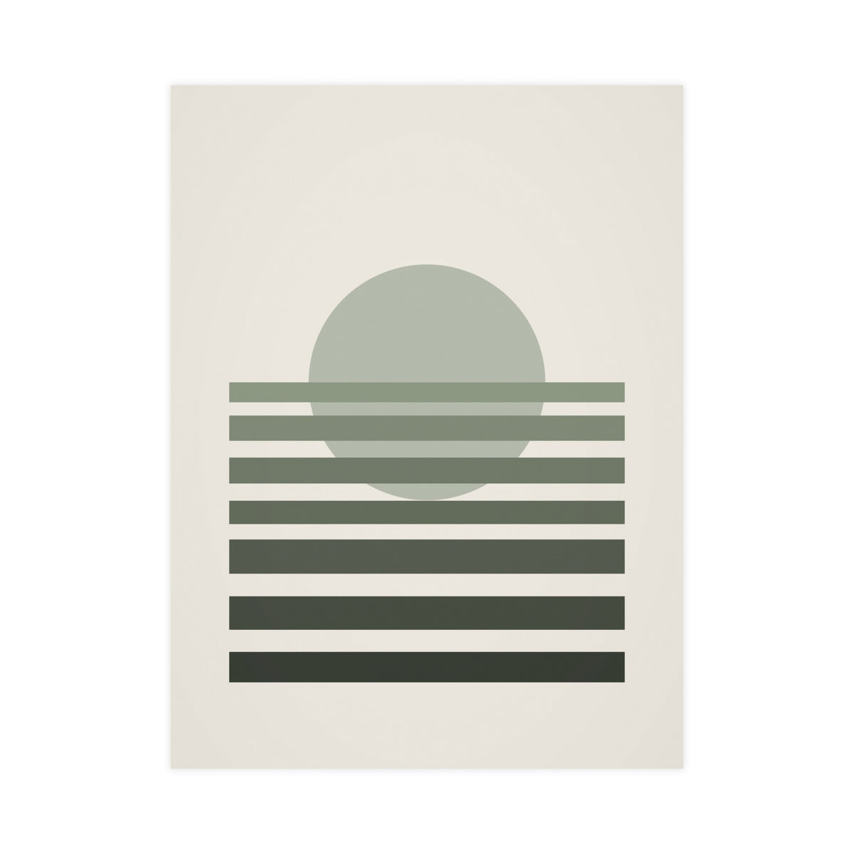 Sage Neutral Sunset Boho Wall Art — sunset in a sage neutral palette, 18x24 in print